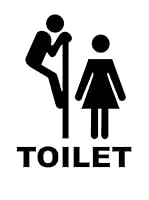 Ambiance Live Vinilo Decorativo Happy Toilet Sign Negro