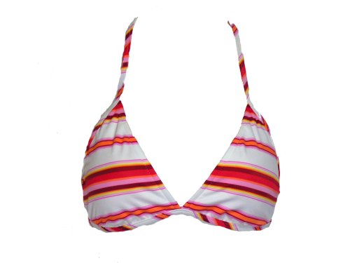 Island Soul Pink & White Stripe Bikini Triangle Top (Large)