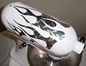 Diamond Plate 21 Large Flame Diamond Pressed Metal Decal Cover Kit, designed to fit all KitchenAid stand mixers, including Pro 600, Artisan, Ultra Power, 4, 5, 6 qt quart mixers, without accessory interference. ELIGIBLE FOR FREE SUPER SAVER SHIPPING ON ORDERS OVER $25