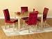 Oakmere Natural Oak Veneer Dining Set with Four Rustic Red Bycast Leather Chairs Image