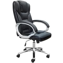 schwarz LEDER B�rosessel Drehstuhl Chefsessel B�rostuhl Stuhl Schreibtischstuhl