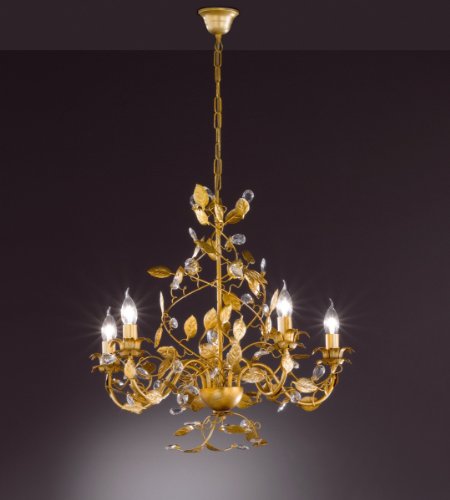 Honsel light chandelier form 5 flame, gold-colored,