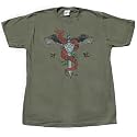NINTENDO "HERO OF HYRULE TATTOO" Fine Military Green Cotton Tee Licensed
