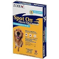 Zodiac Spot On Flea & Tick Control for Medium Dogs 31-60 lbs., 4 count