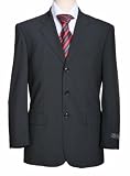 NEW ITALIAN Solid Black Men's Suit - Get A FREE Designer Silk Tie ~ 3 Button Limited Edition