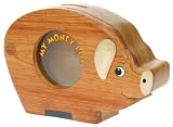 Wooden Pig Money Box with SECRET LOCK! Fun Children's Present! Sale! FREE P&P!