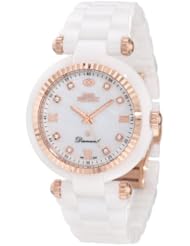 Swiss Precimax Womens SP12131 Avant Diamond Ceramic Mother-Of-Pearl Dial White Ceramic Band Watch