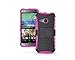 ElBolt TM 3 in 1 Bundle HTC One Mini 2 / HTC One Remix / HTC M8 Mini Armor Grenade Stand Hard Gel Case -Pink with Free Ultra-Sensitive Stylus Pen and Premium Screen Protector by ElBolt TM