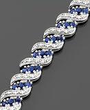 Sterling Silver Sapphire (4 ct. t.w.) & Diamond Accent Bracelet