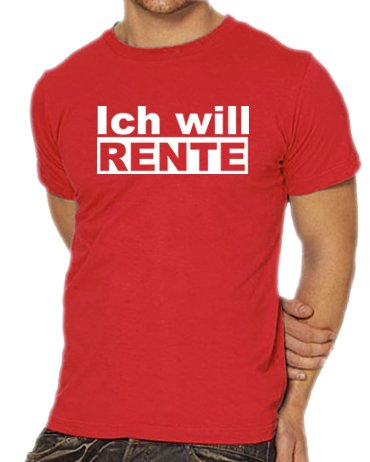 Touchlines Unisex/Herren T-Shirt Ich will Rente, red, XXXL, B1665 Preisvergleich