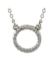 Platinum Diamond Circle Necklace - 0.10 Ct. -- LIFETIME WARRANTY