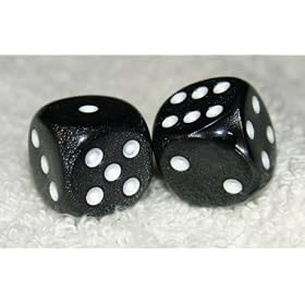 Black Marbled Dice Pair