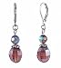 Earrings - E483 - Faceted Fire Polished Glass Beads Hung on Silver Tone Leverbacks ~ Amethyst (Purple)