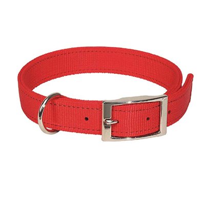 26 In Classic Double Layer Nylon Dog Collar Flamingo Pink