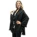Luxury Divas Knit Poncho Shawl With Ruffled Edge