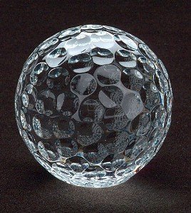 GOLF BALL PAPERWEIGHT CRYSTAL GOLF BALL PAPERWEIGHT