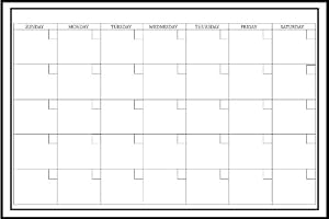 Wall Pops WPE0447 24-Inch by 36-Inch Peel and Stick Dry Erase Monthly Calendar Decal