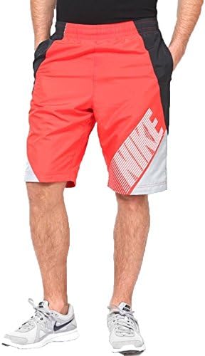 Nike Men's Colorblock Flow Sport Casual Shorts-Crimson/Blck/Grey-2XL