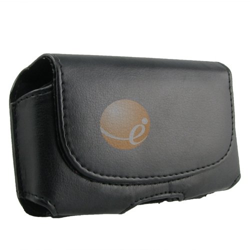 Black Synthetic Leather Case with Belt Clip and Magnetic Flap for BlackBerry Curve 3G 9300