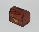 Incense box Small 8 cm with brass inlay of Elephant