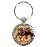 German Shepherd Puppies Key Chain (Round)