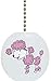 Pink and White Poodle Ceramic Fan Pull