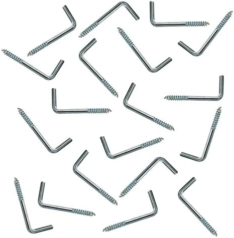 20pc Utility Square Bend Hooks #14 x 1" - Zinc Plated Steel