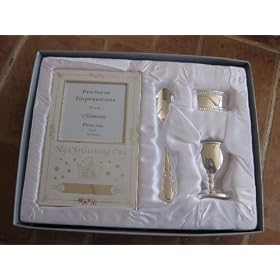 4PC SILVER PLATED CHRISTENING SET