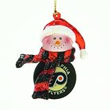 Pack of 4 NHL Philadelphia Flyers Hockey Puck Snowman Christmas Ornaments 2.75"