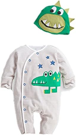 Flowerbb Baby Girl's 2 Set in 1 Cartton Crocodile Bodysuit+ Hat 36 (S (9Month), green)