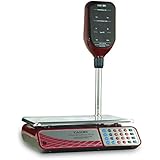 Camry Digital Commercial Price Scale 33lb / 15kg for Food Meat Fruit Produce with Dual Bright Red LED Display 15 Inches Platform Rechargeable Battery Included
