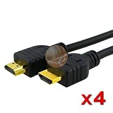 4 x Premium HDMI Cable 6 ft Gold plated Nylon insulated - 1080p