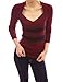 PattyBoutik Sexy Strips Bolero Style V Neck Knit Top Sweater