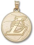 Los Angeles Lakers Solid 14K Gold Basketball 3/4'' Pendant
