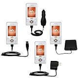 Road Warrior Kit for the Sony Ericsson Z750a includes a Car & Wall Charger AND USB cable AND Battery Extender - Gomadic Brand w/ TipExchange Technology