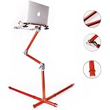 Koolertron New Red Aluminum Nottable Laptop Universal 360 degrees Adjustable Stand foldable stand With mouse Pad Desk Table,fis for 10-17 inch laptop with maximum weight up to 10kg