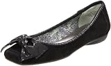 AK Anne Klein Women's Iylia Ballet Flat,Black Suede,10 M US