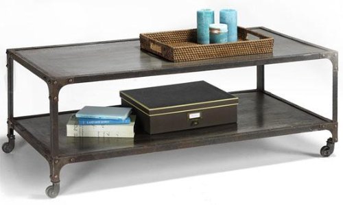 Industrial Coffee Table, 18H, NATURAL