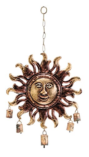Benzara Metal Sunface Windchime in Modern Age Fashion