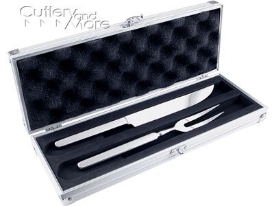 Wusthof 2 pc Stainless Steel Carving Set w/ Aluminum Case 9711-9