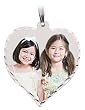 Custom Photo Pendant  Petite Sterling Silver Heart Pendant with Diamond Cut Edge Photo Pendant Picture Charm Created From Your Favorite Photo