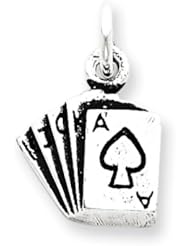 Sterling Silver Antiqued Playing Cards Charm