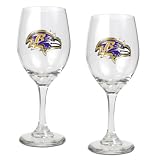 Baltimore Ravens NFL 2pc Wine Glass Set - Primary Logo