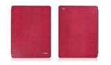 「IPAD2用 鱗柄 本皮カバーケース レッド」の画像