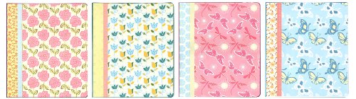 Continental Accessory Corp.  Vinyl Binder, 1 inch Rings, Patterns of Nature, Assorted 4 Pack (2450)