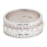 14K White Gold 1.15 ct. Machine Set Diamond Wedding Band (F-G Color, VS1 Clarity)