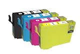 4 Pack Epson compatible ink cartridges for Epson 125 T125, Workforce 520, NX125 NX127 NX420 NX625 Workforce 320 Workforce 323 Workforce 325, 1 Black T125120, 1 Cyan T125220, 1 Magenta T125320, 1 Yellow T125420