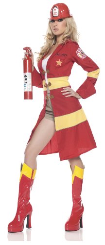 Be Wicked Costumes Women's Fire Starter Department Costume, Red/Yellow, Small/Medium
