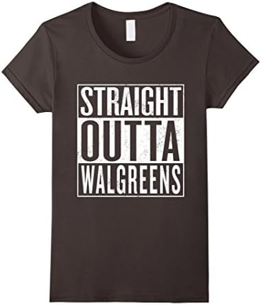 Women's STRAIGHT OUTTA WALGREENS T-shirt / Vintage Look XL Asphalt