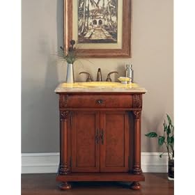 32 Bathroom Onyx Top LED Light Single Vanity Sink 723-32 by MASTER FAUCET
